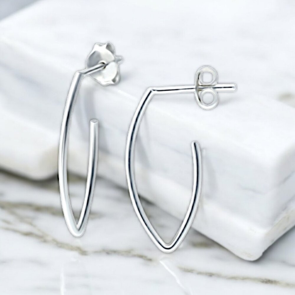 GIANI BERNINI Sterling Silver Marquise Hoop Earrings